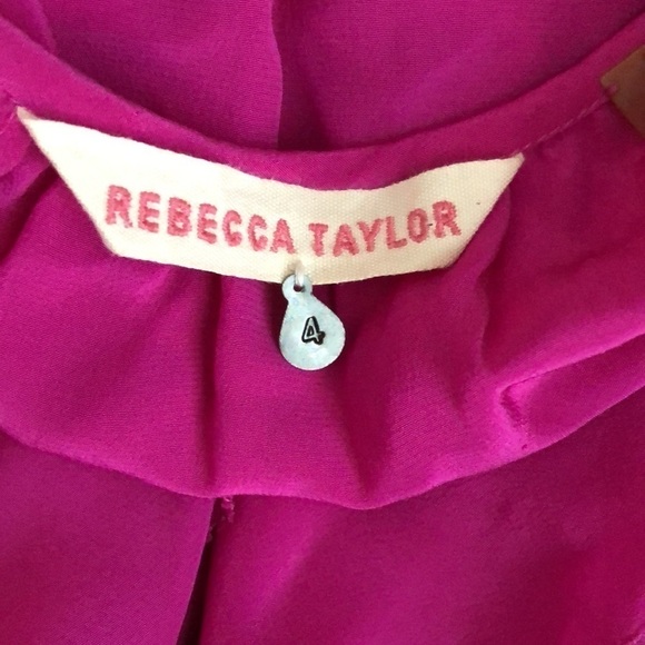 Rebecca Taylor Sleeveless Ruffle 100% Silk Dress Pink - Picture 6 of 6